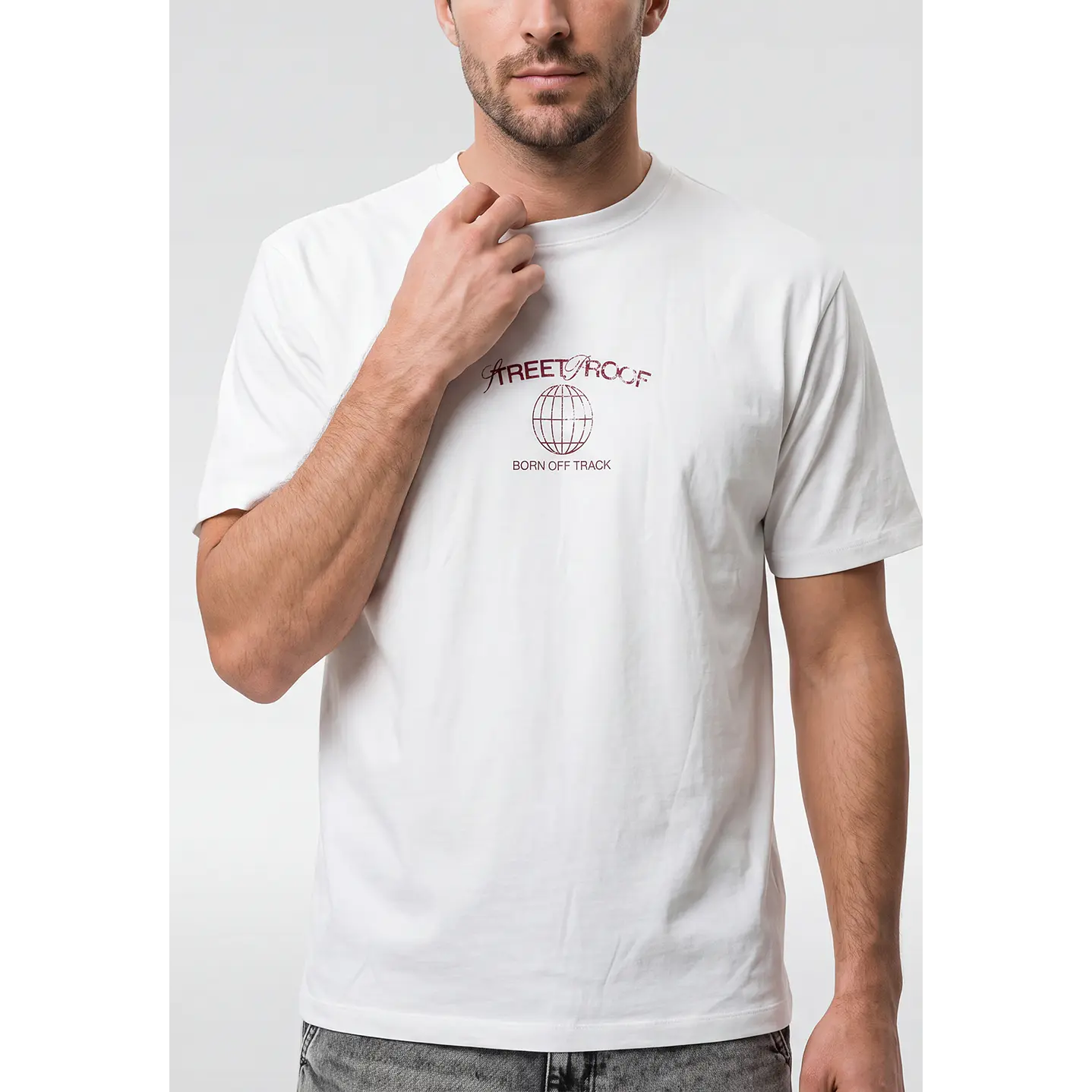 Polera Oriental Relaxed Hombre Blanco 3