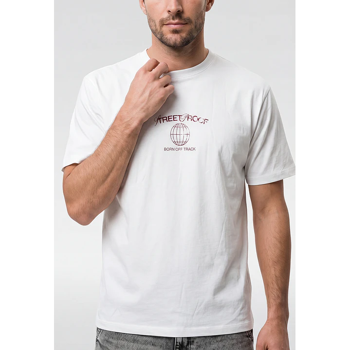 Polera Oriental Relaxed Hombre Blanco 2