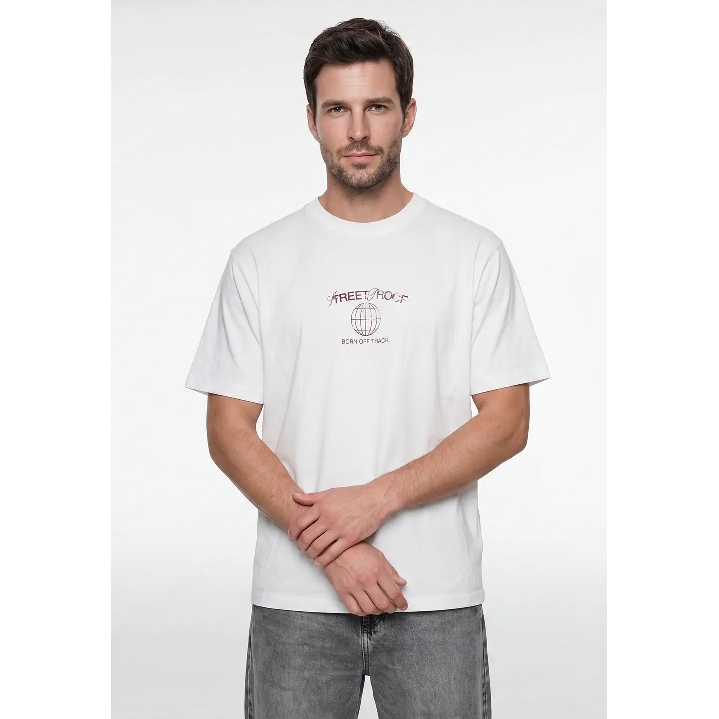 Polera Oriental Relaxed Hombre Blanco 1