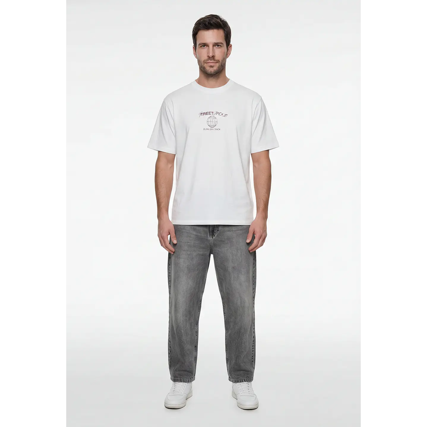 Polera Oriental Relaxed Hombre Blanco 4
