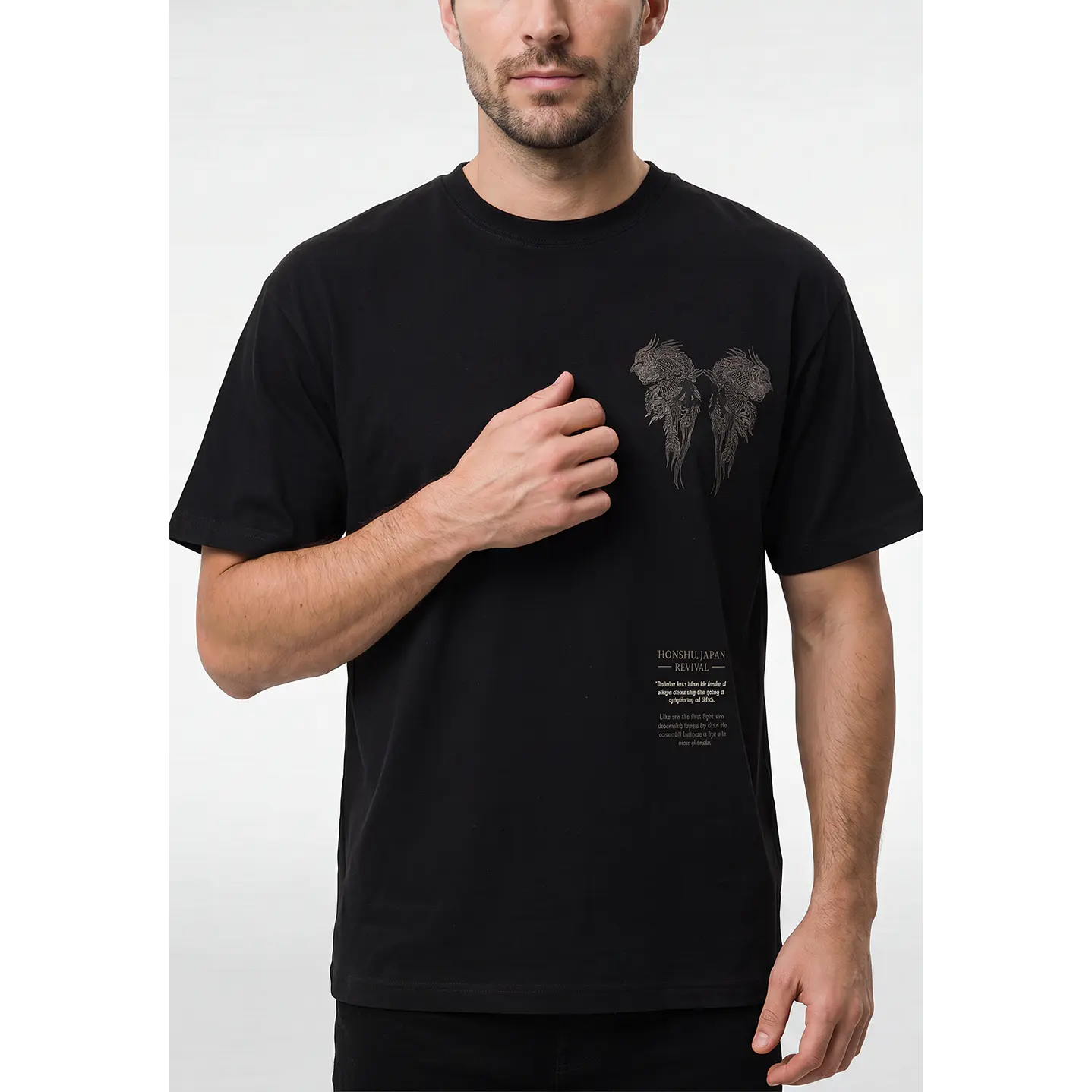 Polera Dragons Relaxed Hombre Negro 2