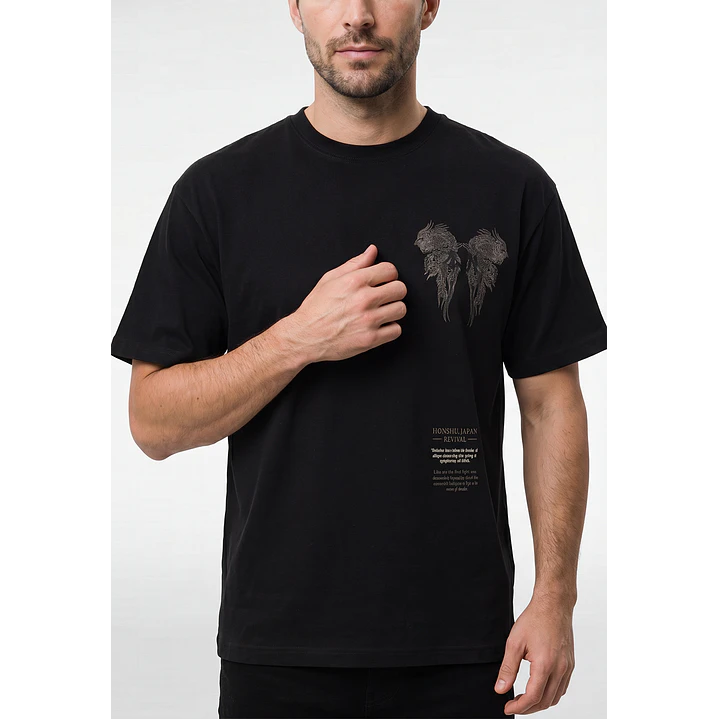 Polera Dragons Relaxed Hombre Negro 2