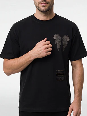 Polera Dragons Relaxed Hombre Negro