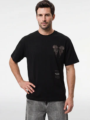 Polera Dragons Relaxed Hombre Negro