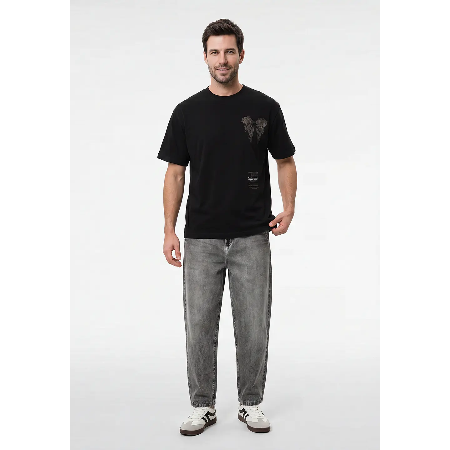 Polera Dragons Relaxed Hombre Negro 4