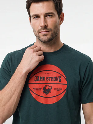 Polera Relieve 3D Regular Hombre Verde