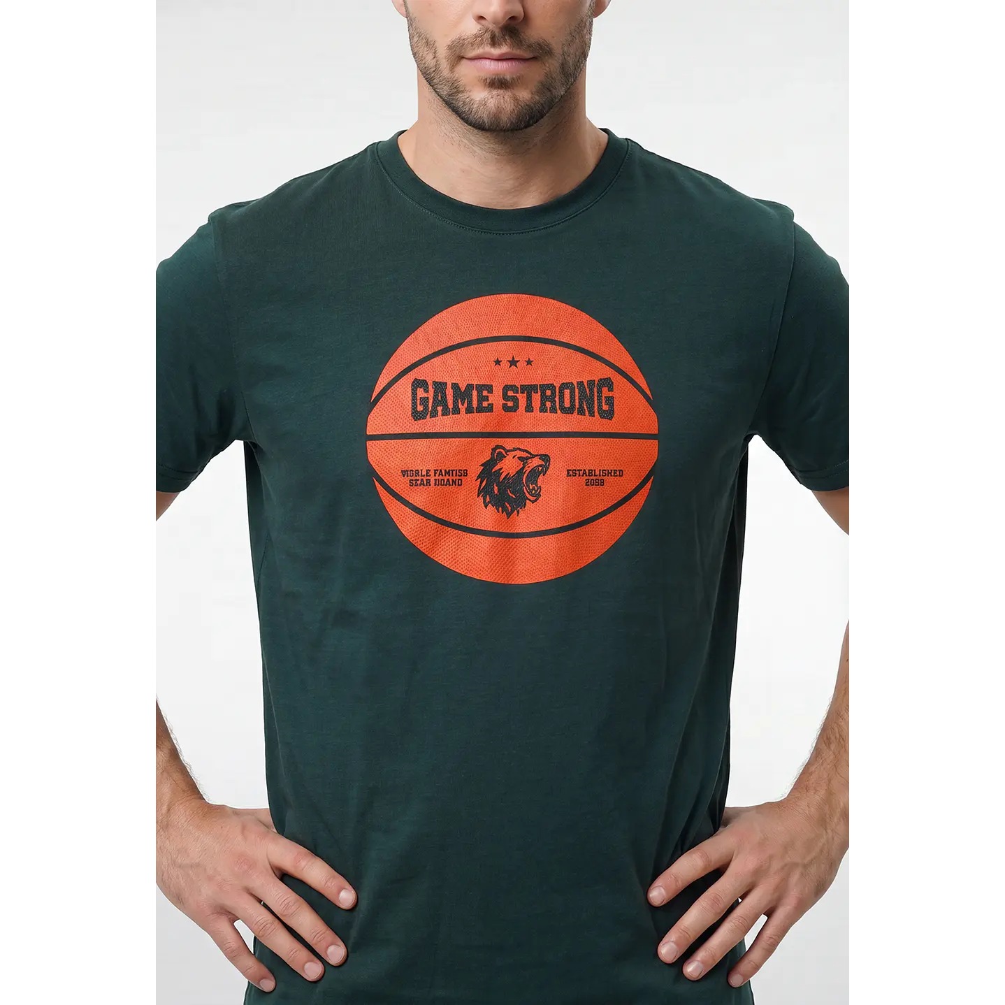 Polera Relieve 3D Regular Hombre Verde 1