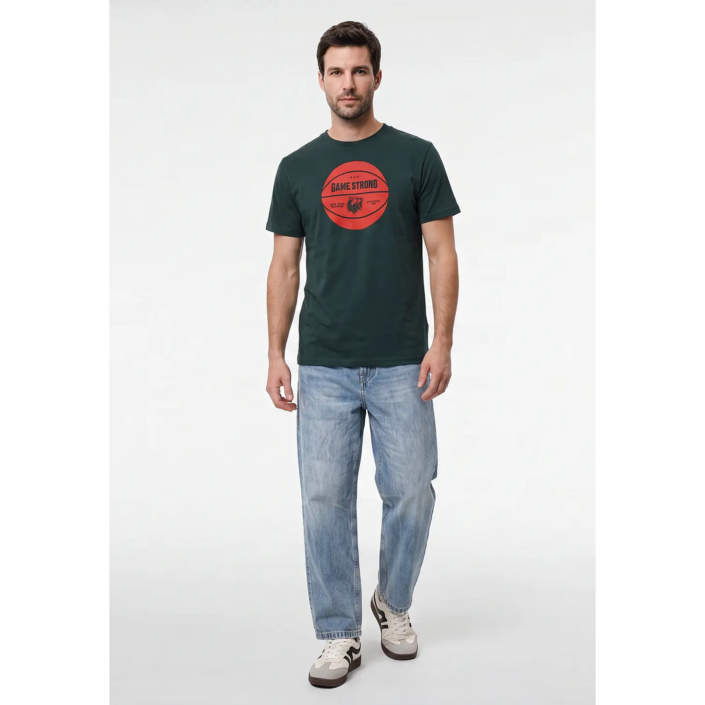 Polera Relieve 3D Regular Hombre Verde 4