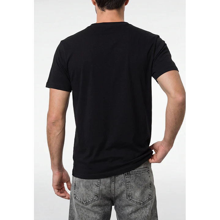 Polera Relieve 3D Regular Hombre Negro 3