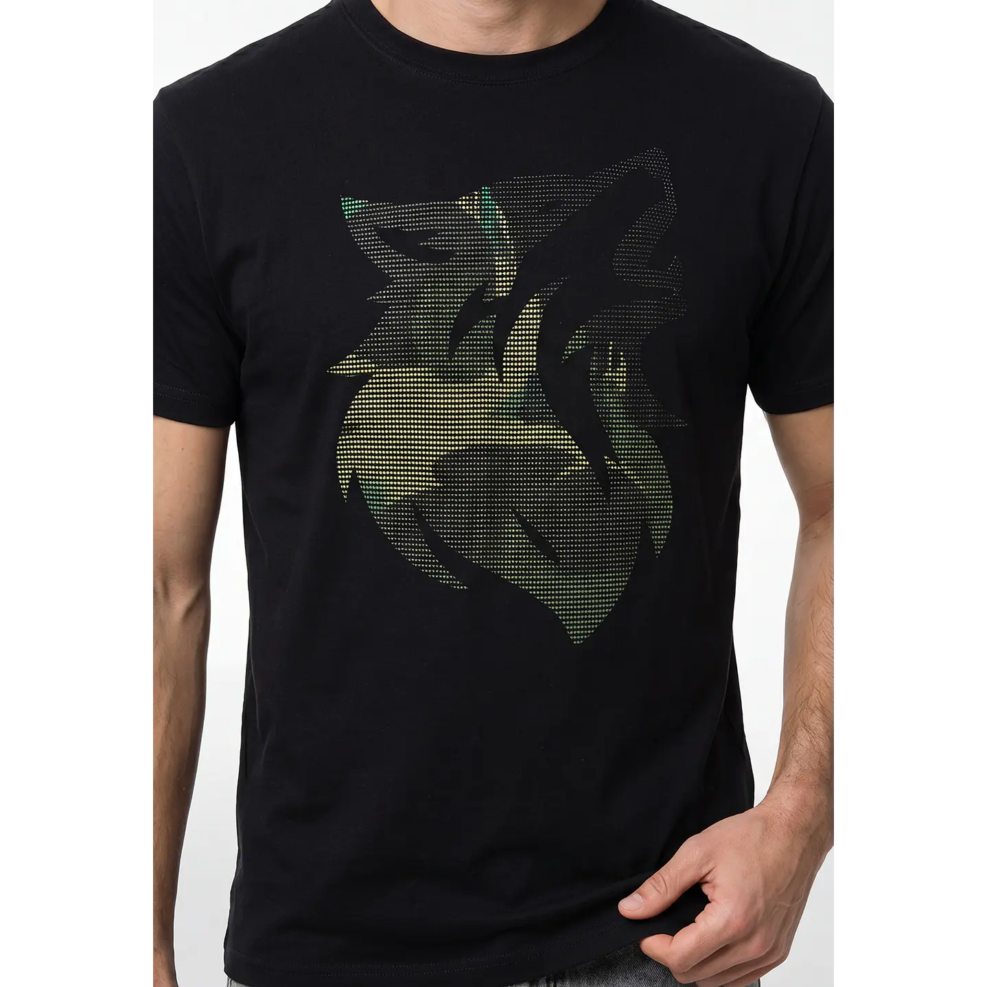 Polera Relieve 3D Regular Hombre Negro 2