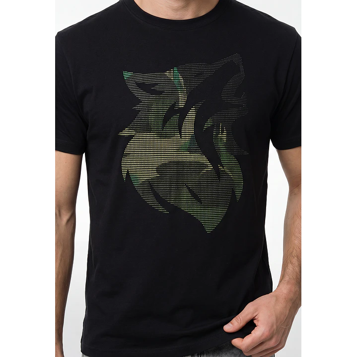 Polera Relieve 3D Regular Hombre Negro 2