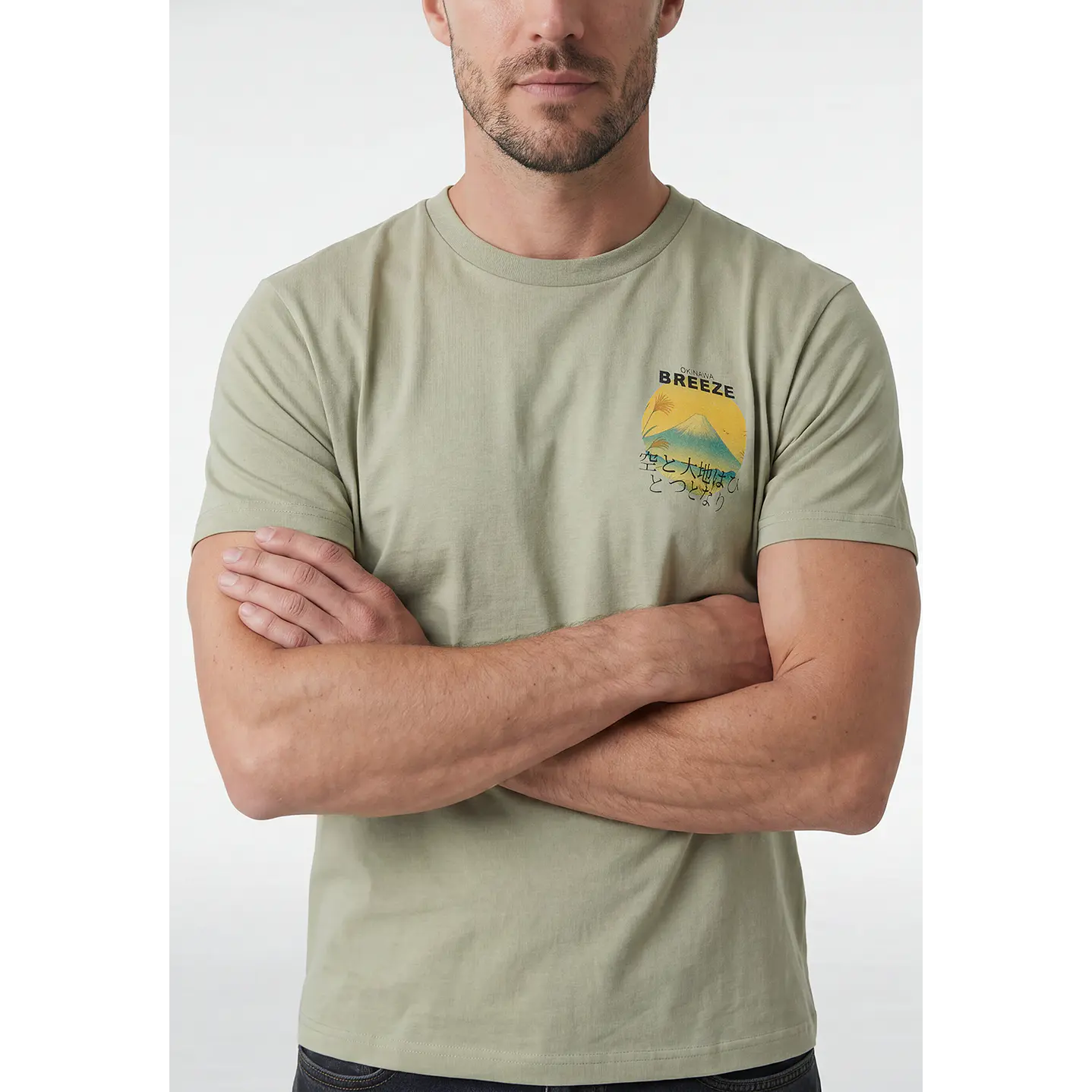 Polera Regular Hombre Verde 4