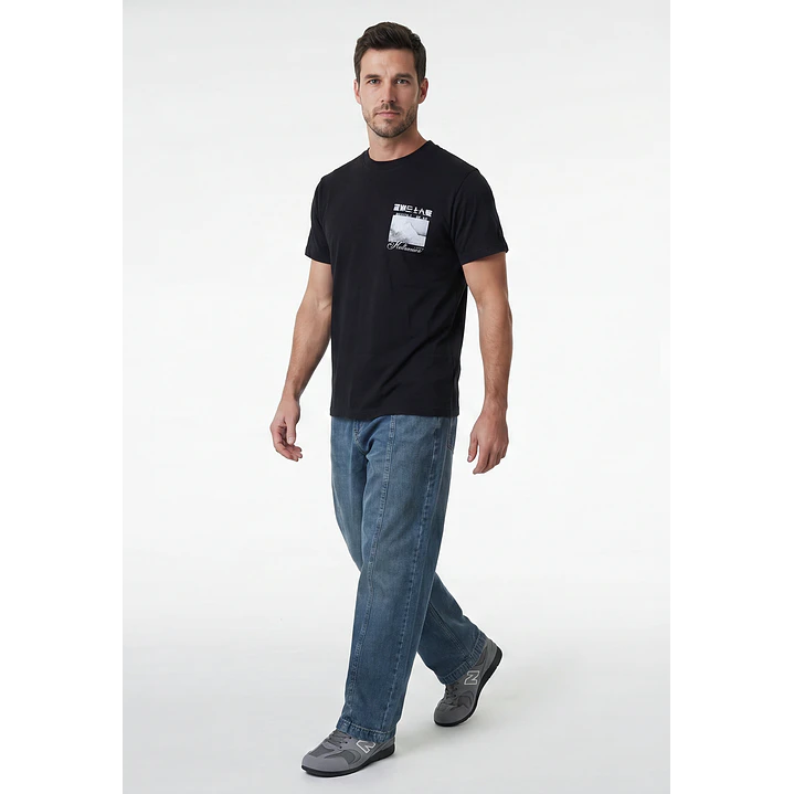 Polera Regular Hombre Negro 4