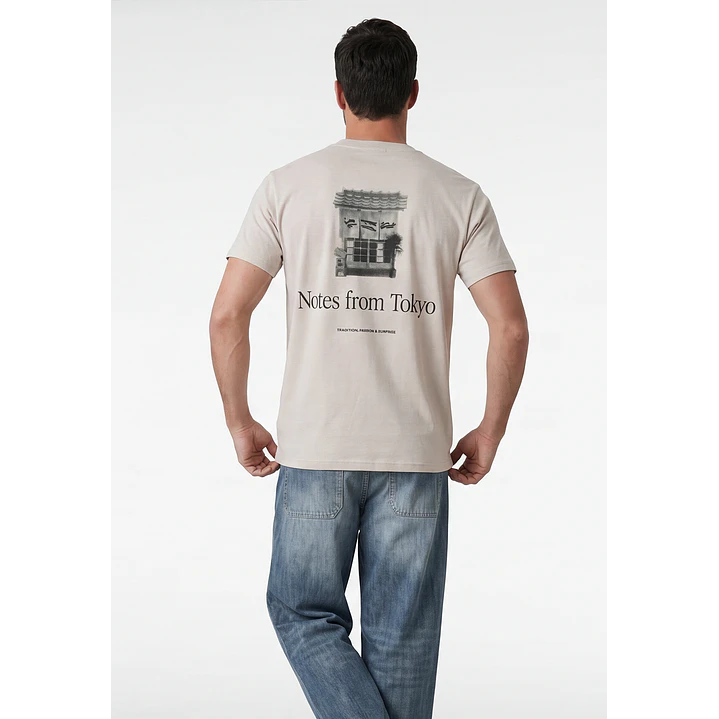 Polera Regular Hombre Beige 3