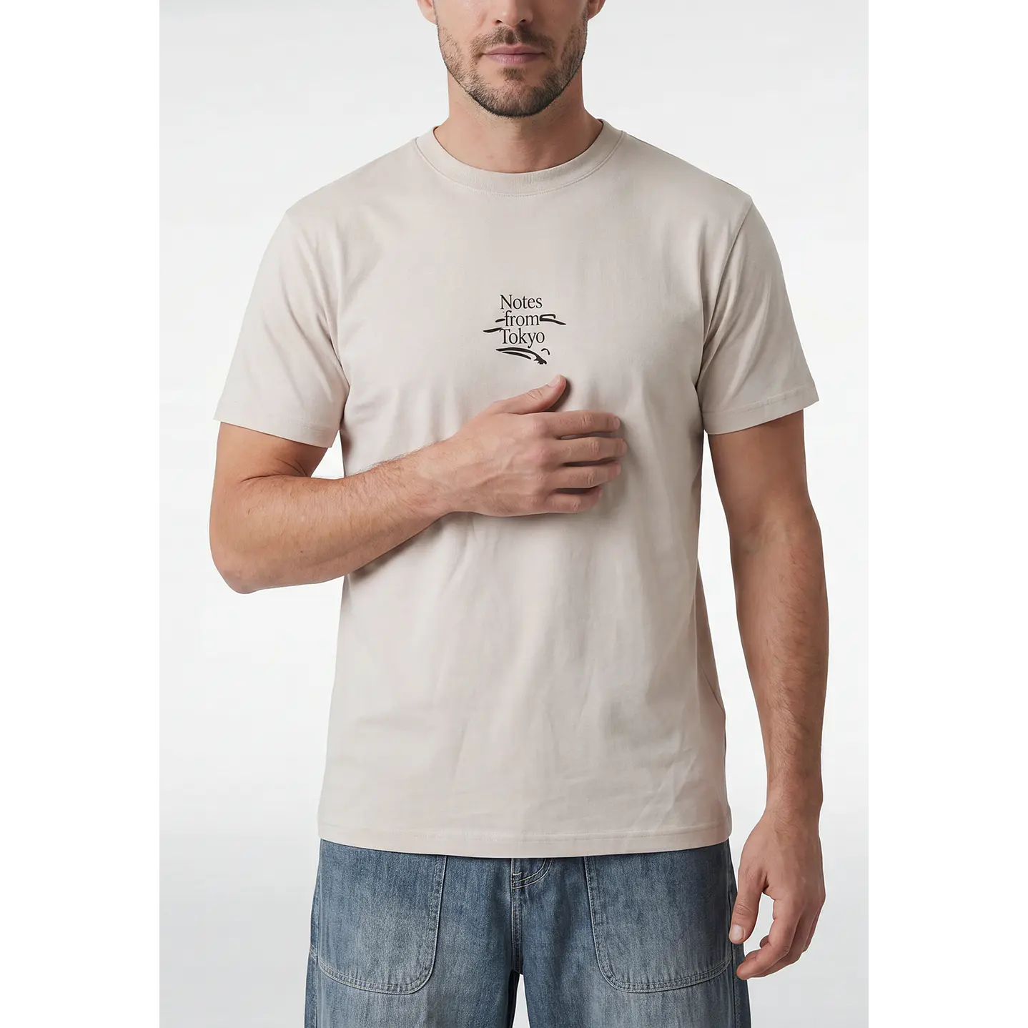 Polera Regular Hombre Beige 3