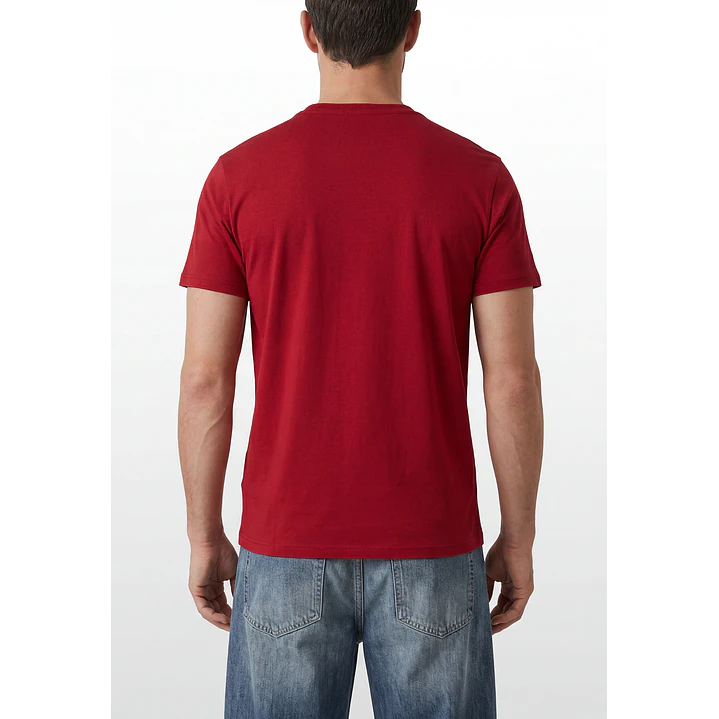 Polera Letras Regular Hombre Rojo 3