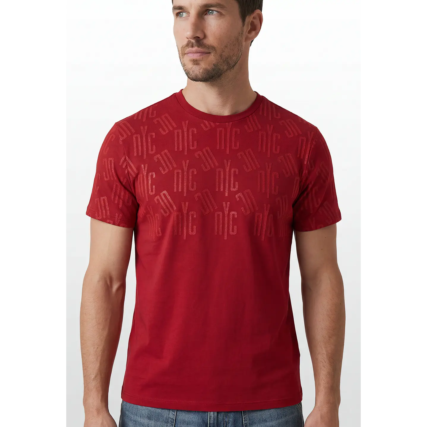 Polera Letras Regular Hombre Rojo 2