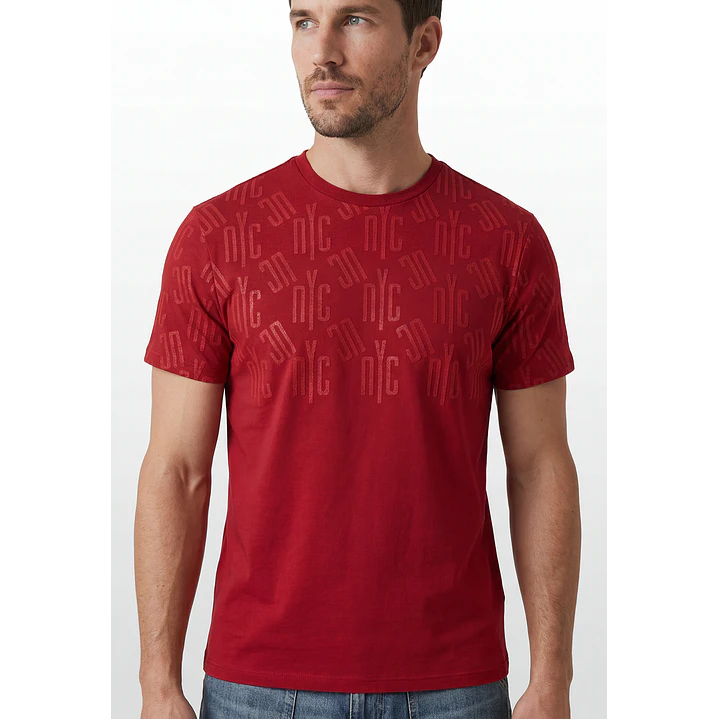 Polera Letras Regular Hombre Rojo 2