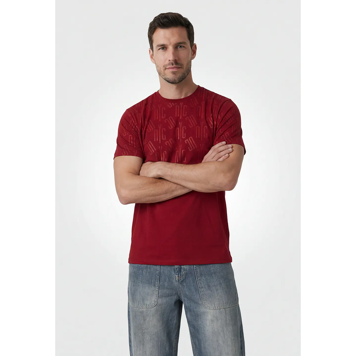 Polera Letras Regular Hombre Rojo 1