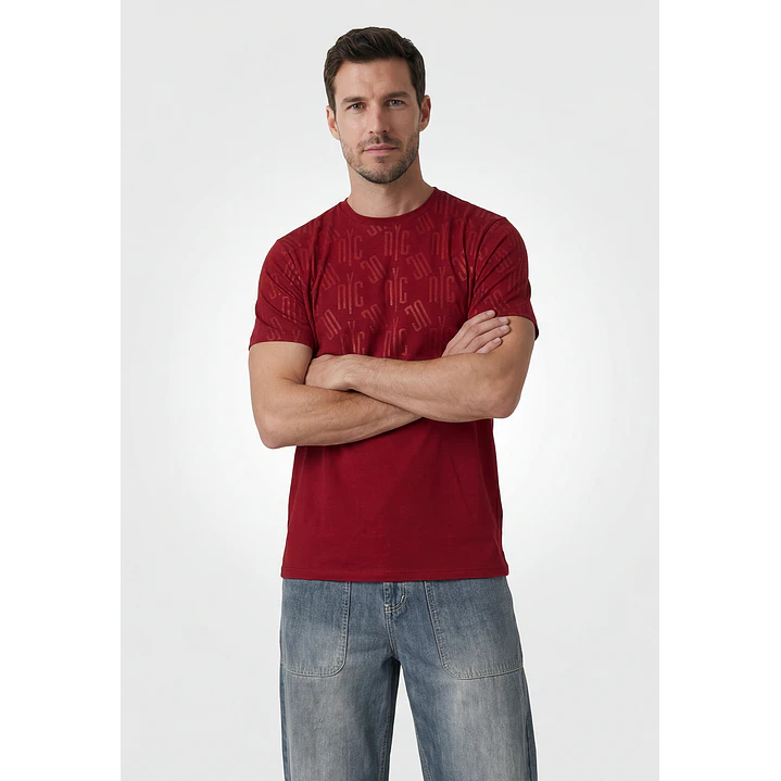 Polera Letras Regular Hombre Rojo 1