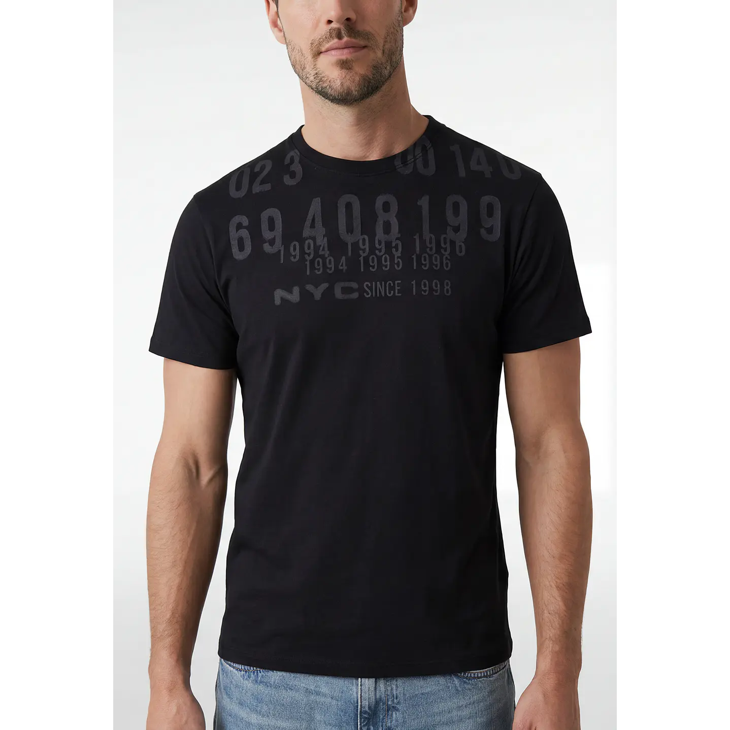 Polera Letras Regular Hombre Negro 2