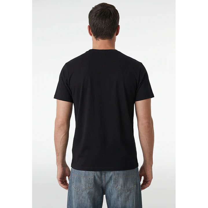 Polera Letras Regular Hombre Negro 3