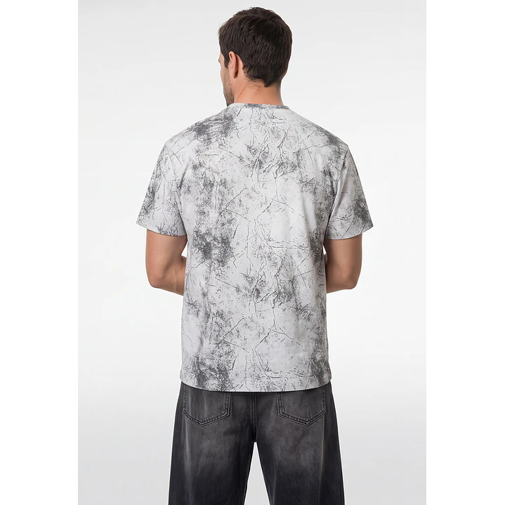 Polera Relieve 3D Relaxed Hombre Gris 3
