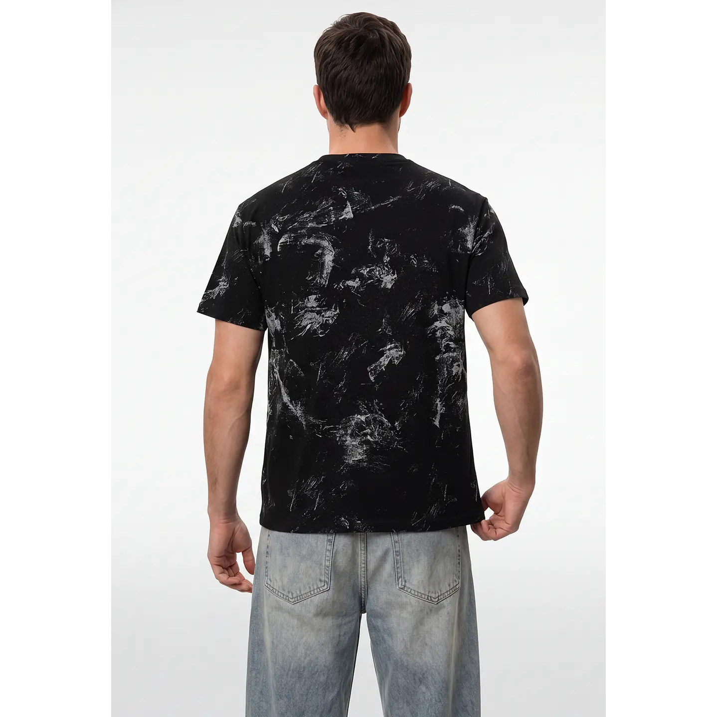 Polera Relieve 3D Relaxed Hombre Negro 3