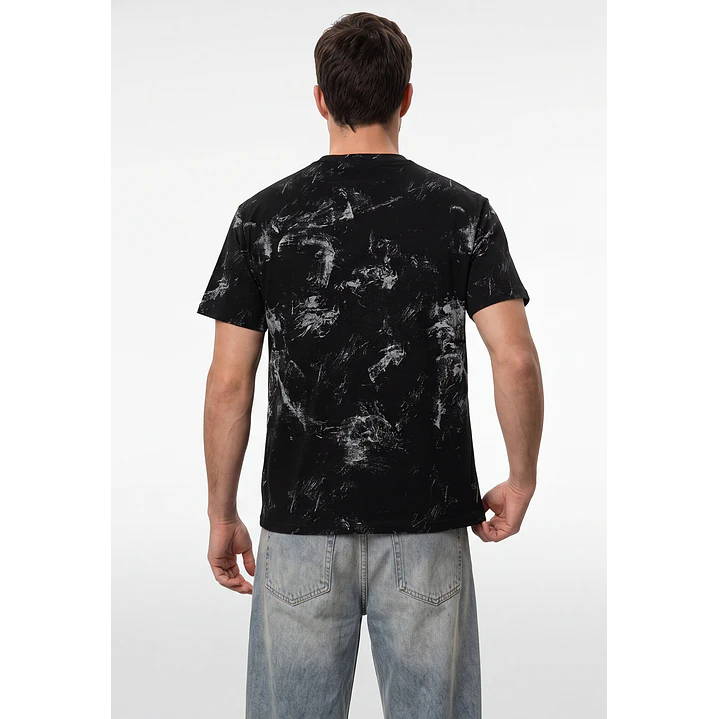 Polera Relieve 3D Relaxed Hombre Negro 3