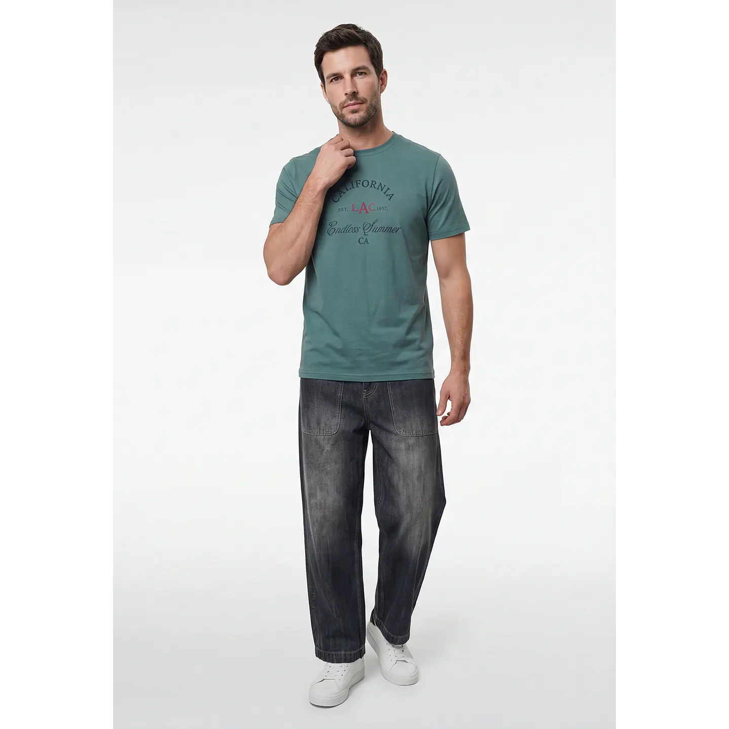 Polera Básica Hombre Verde 4