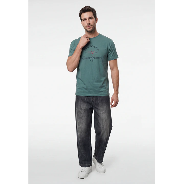 Polera Básica Hombre Verde 4