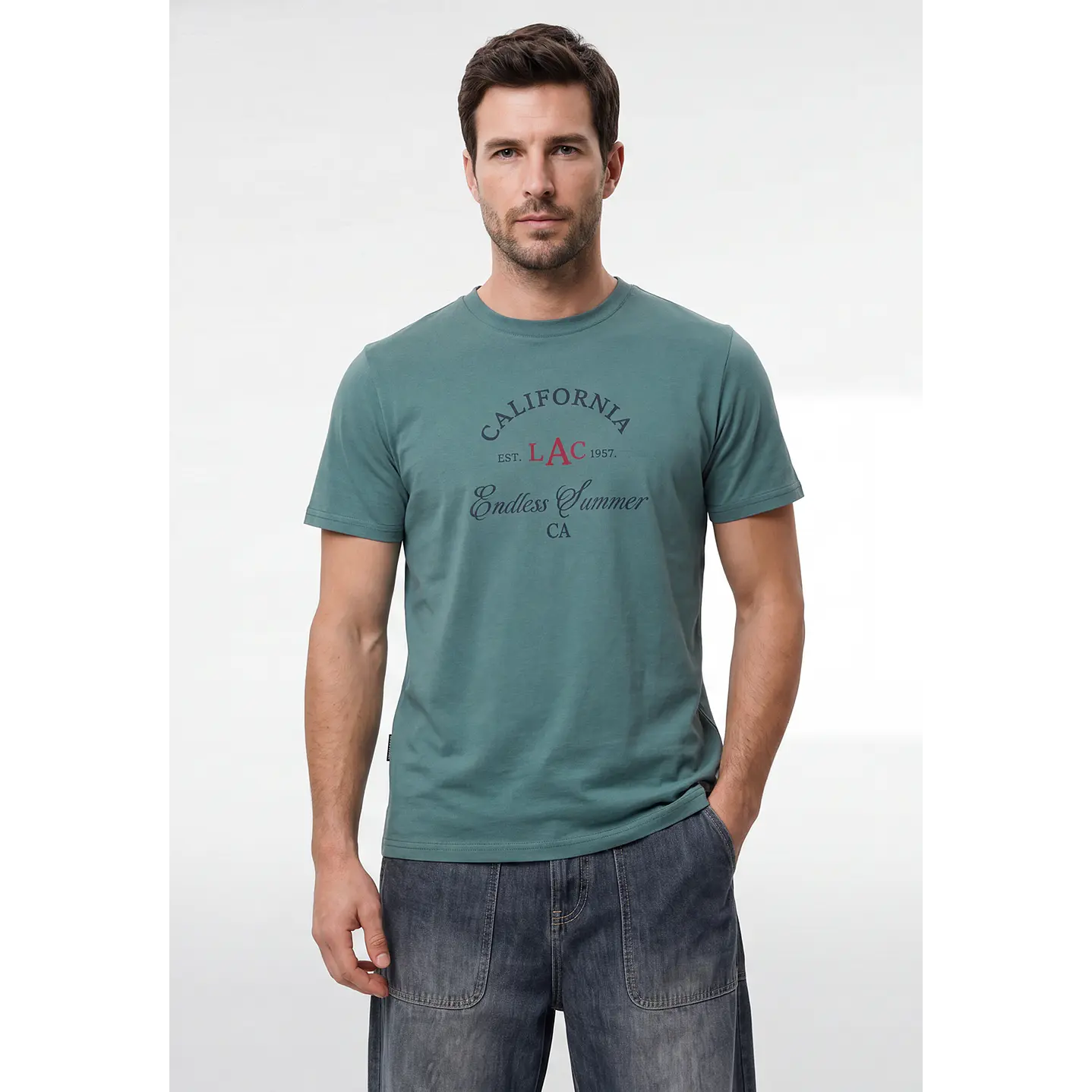 Polera Básica Hombre Verde 1
