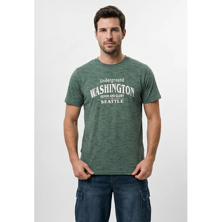 Polera Básica Hombre Verde 1