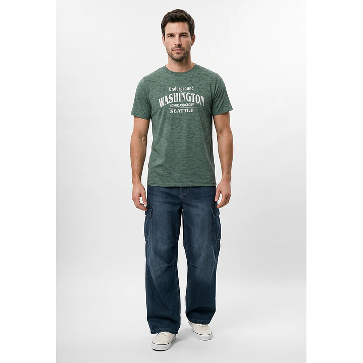 Polera Básica Hombre Verde 4
