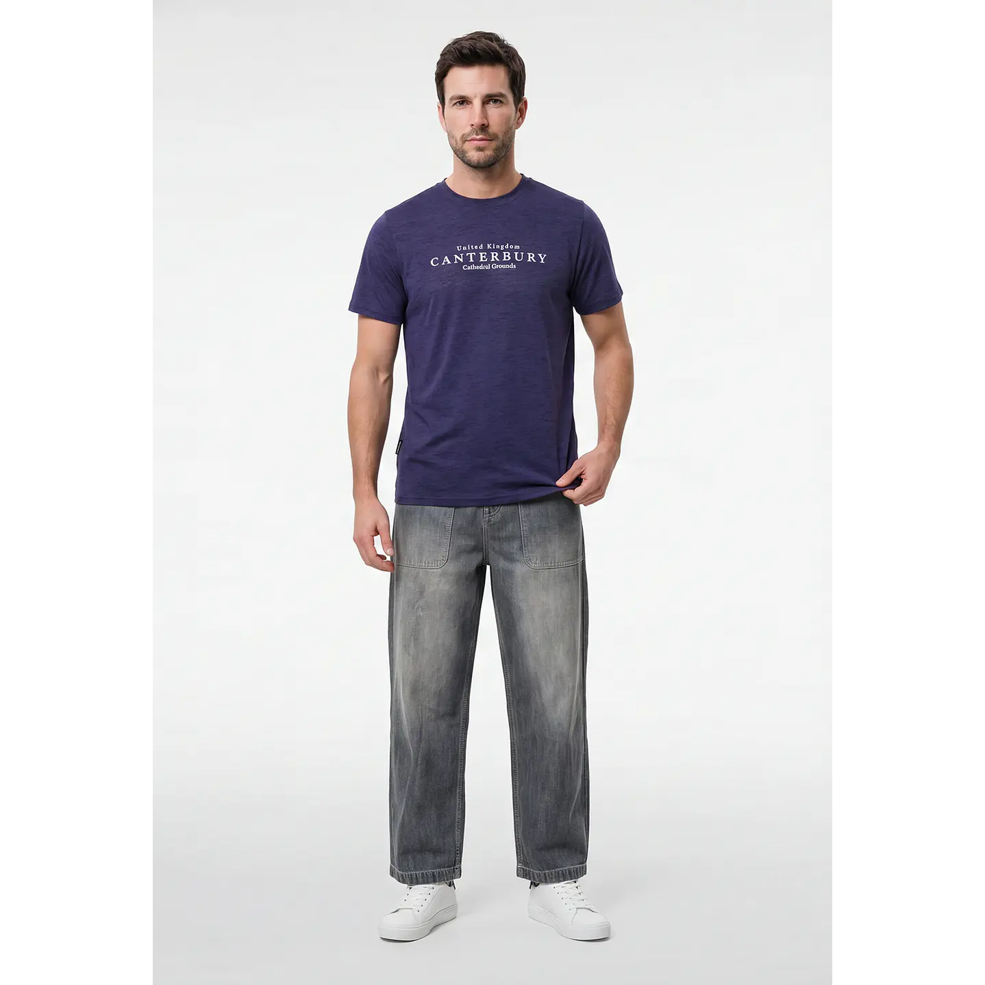 Polera Básica Hombre Azul 4