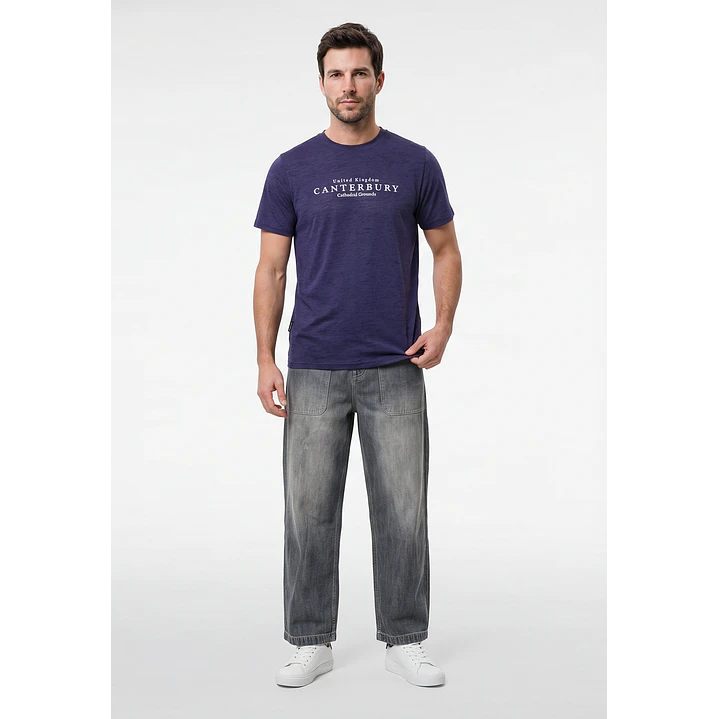 Polera Básica Hombre Azul 4
