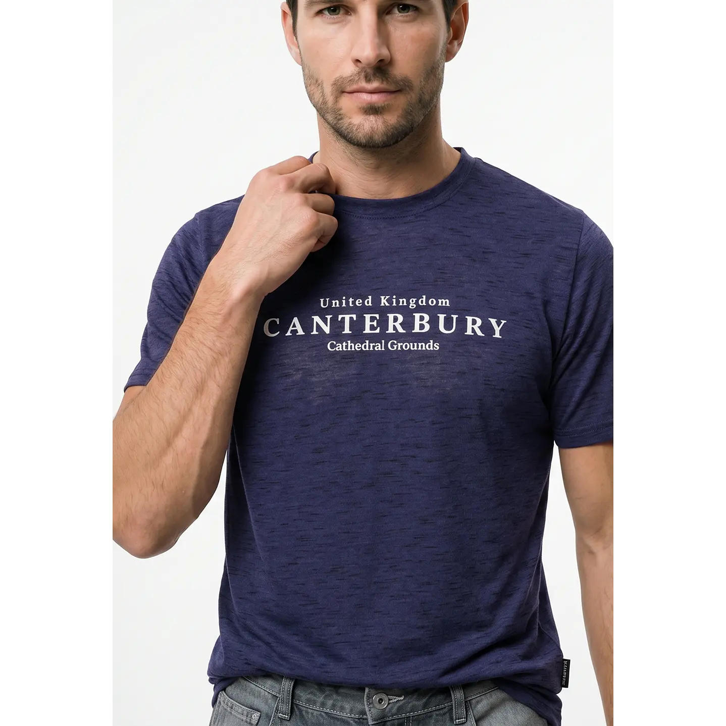 Polera Básica Hombre Azul 2