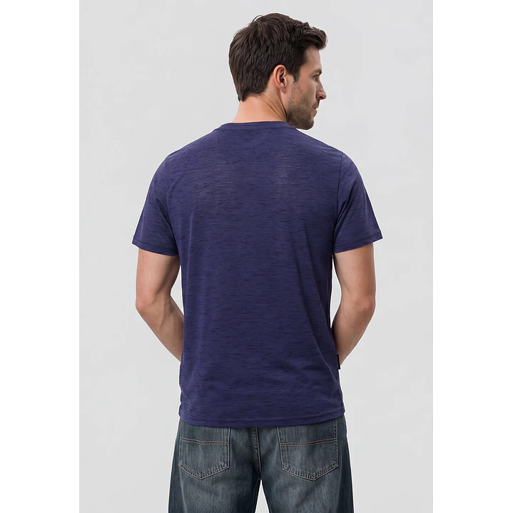 Polera Básica Hombre Azul 3