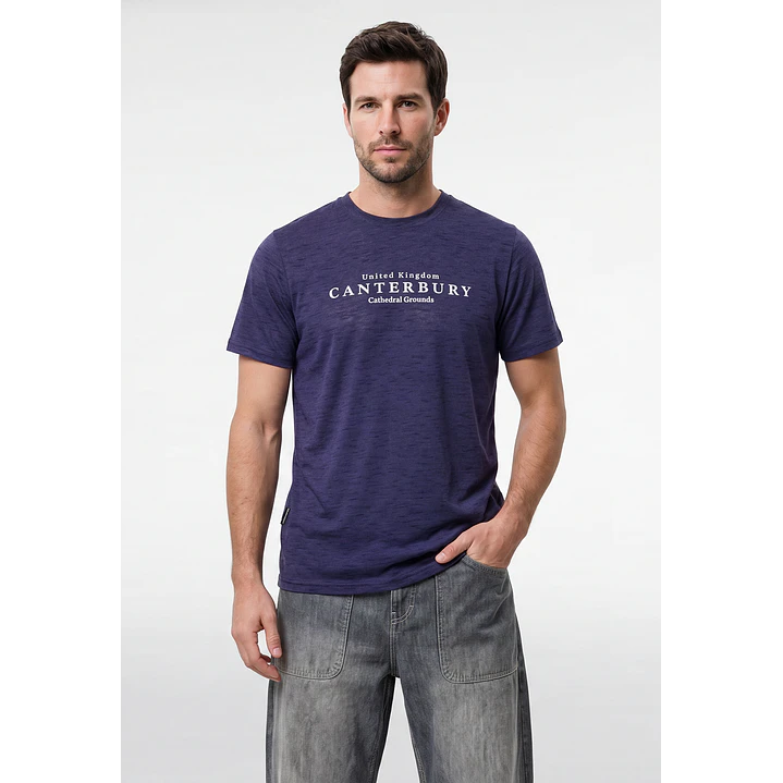 Polera Básica Hombre Azul 1