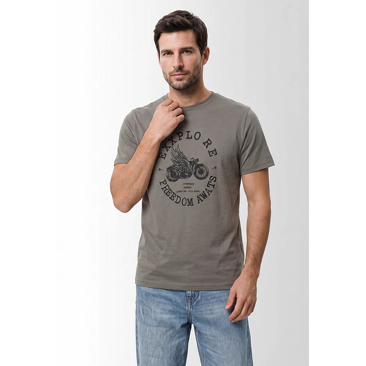 Polera Básica Hombre Verde 1