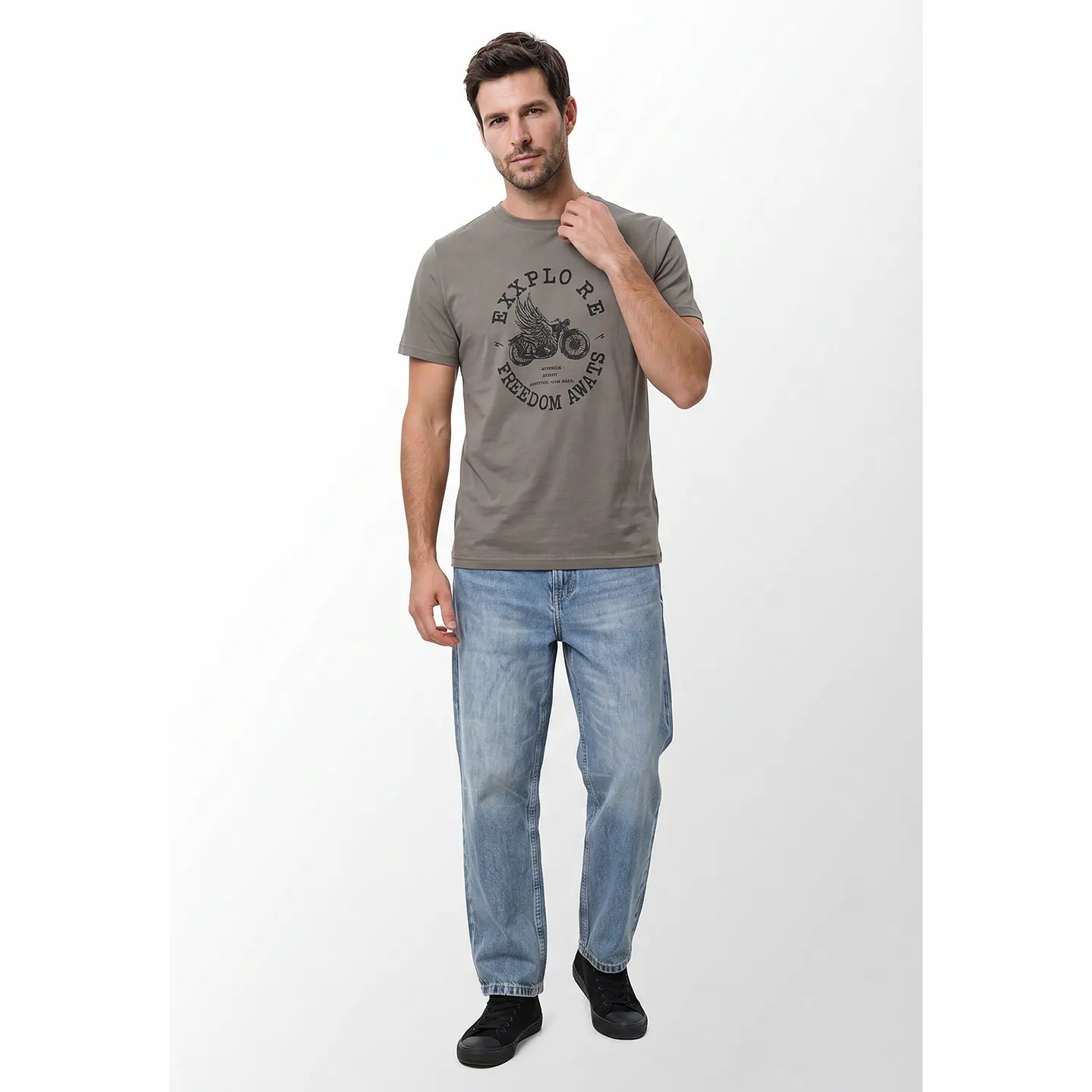 Polera Básica Hombre Verde 4