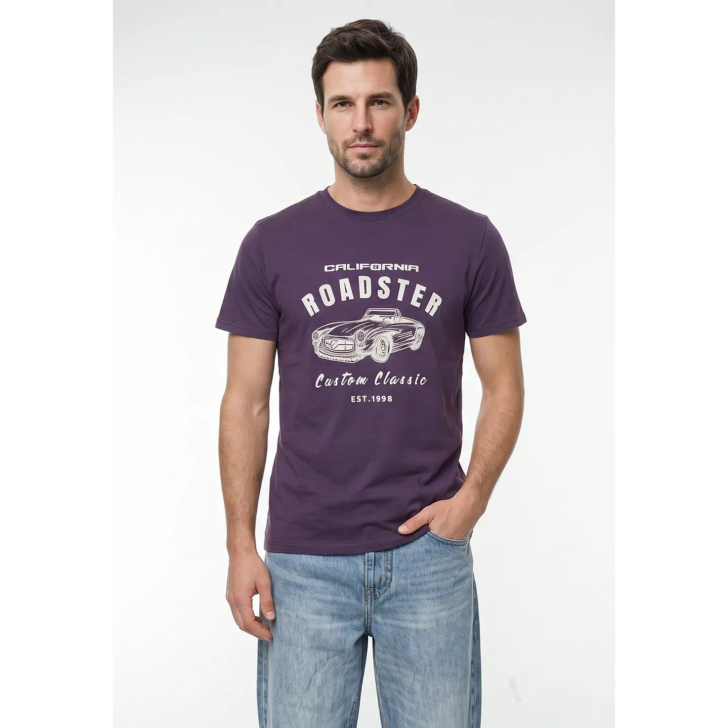 Polera Básica Hombre Morado 1