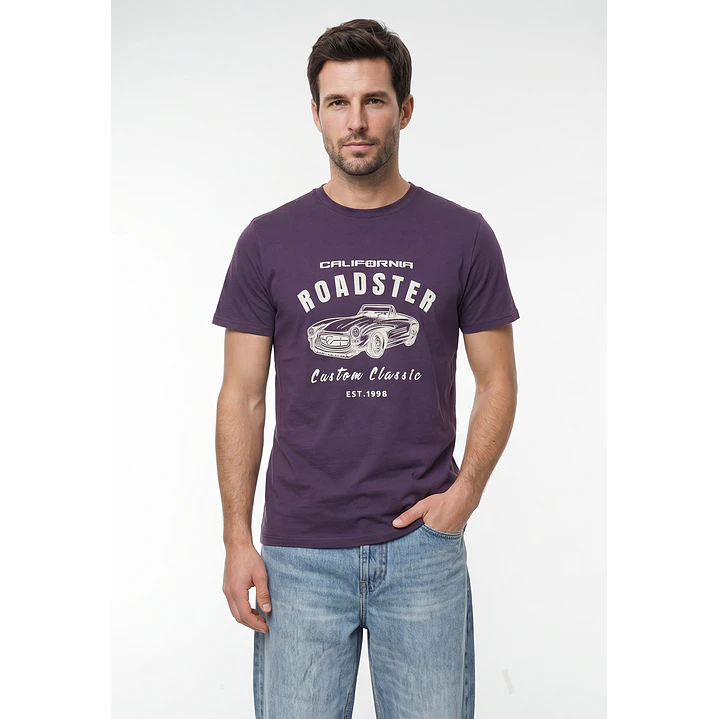 Polera Básica Hombre Morado 1