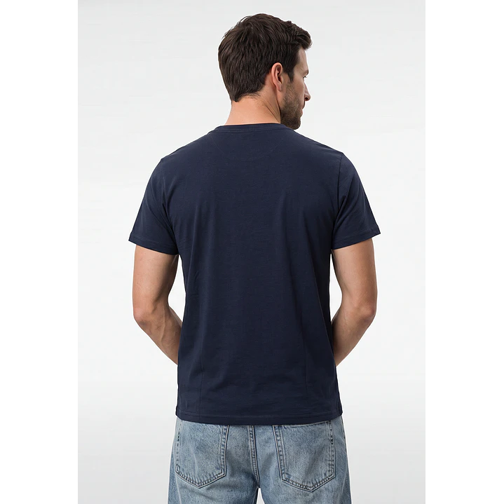 Polera Básica Hombre Azul 3