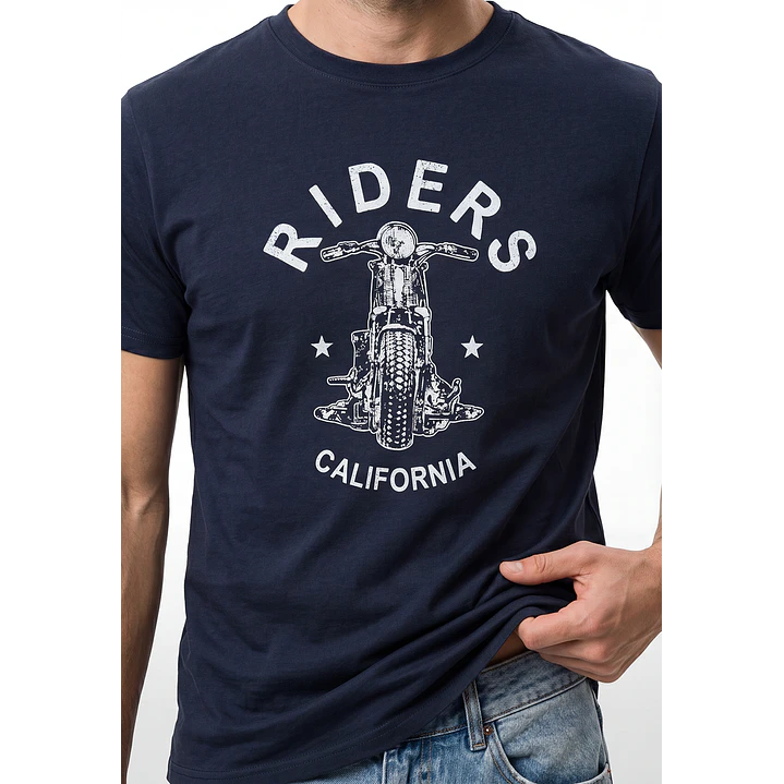 Polera Básica Hombre Azul 2