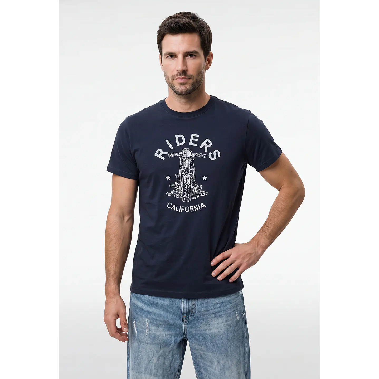Polera Básica Hombre Azul 1