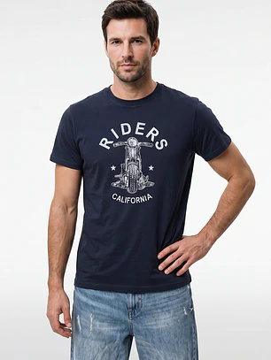 Polera Básica Hombre Azul