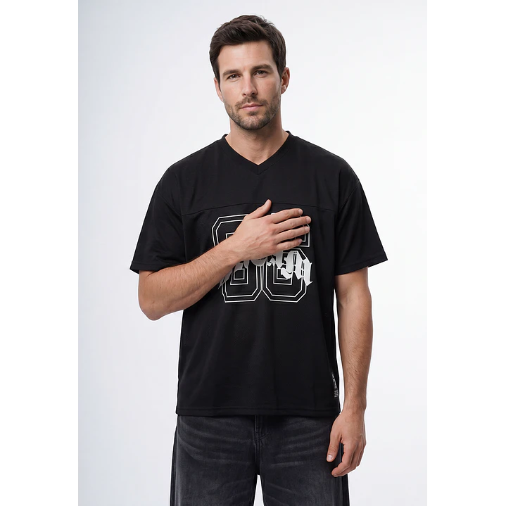 Polera Letras Hombre Negro 1