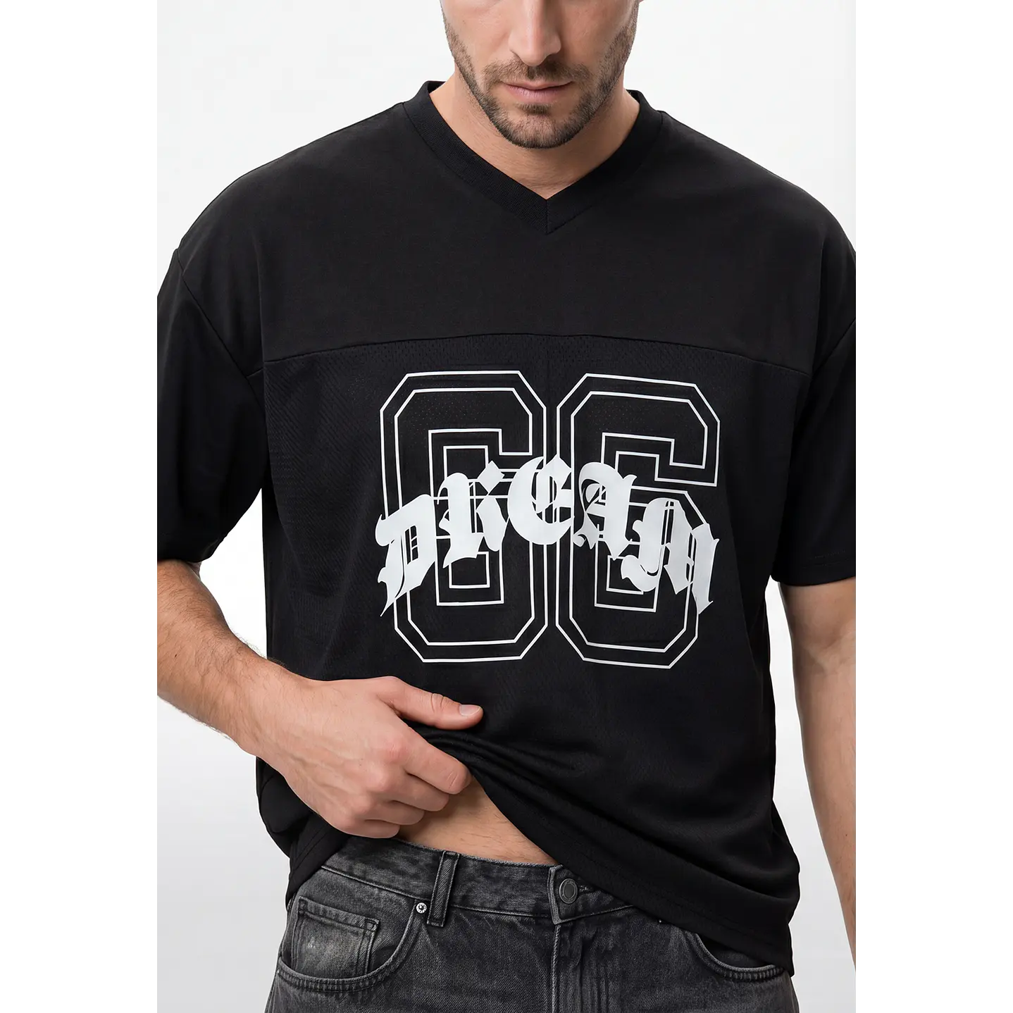Polera Letras Hombre Negro 2