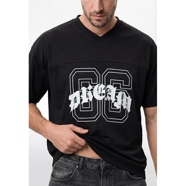 Polera Letras Hombre Negro 2